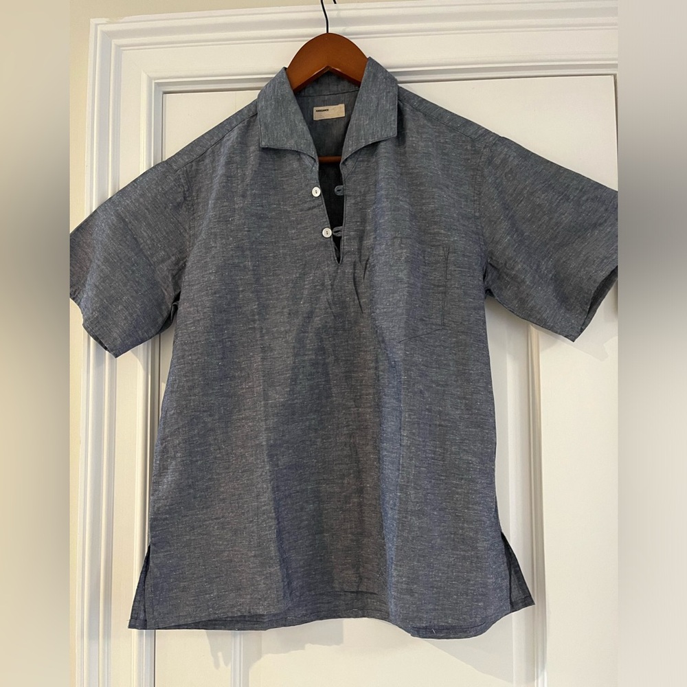 Naissance Shirt Mens Small Blue Short Sleeve Button Up Casual Japan Adult